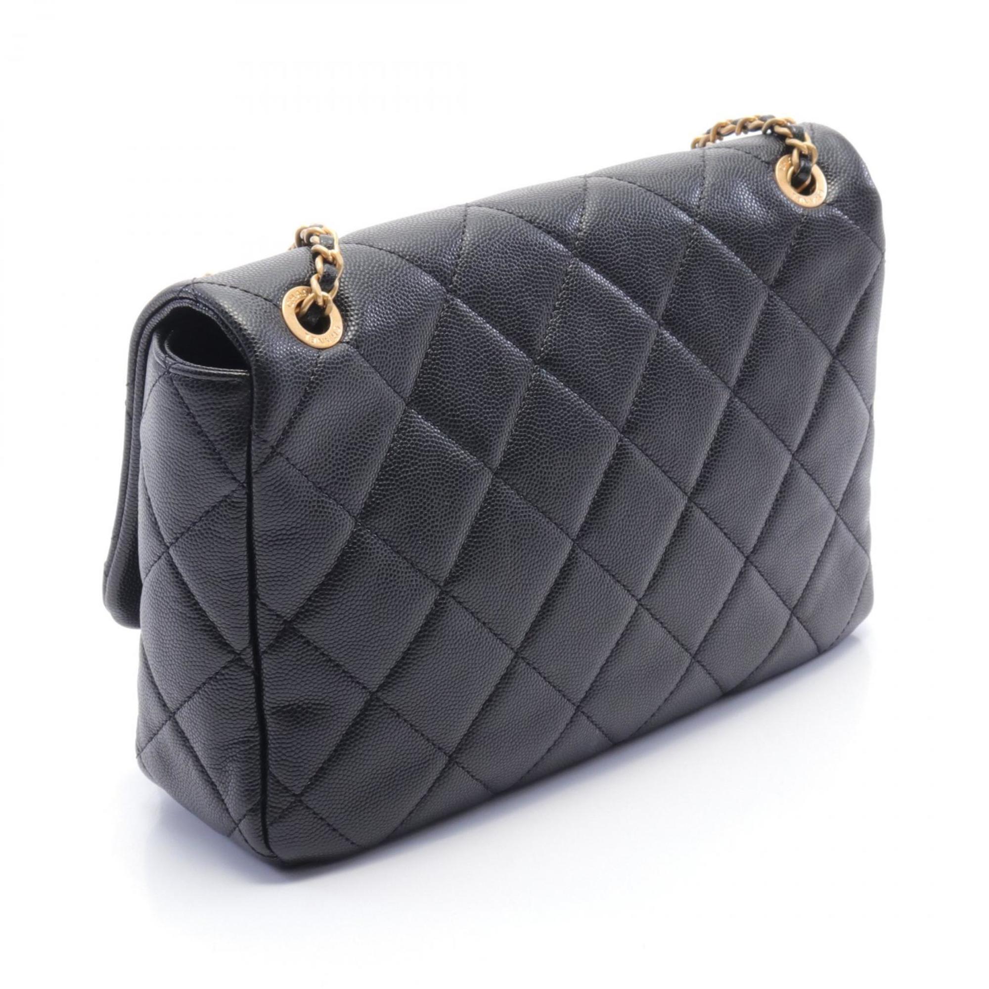 CHANEL Matelasse Shoulder Bag Caviar Skin (Grained Calf) Women's Black AS4890