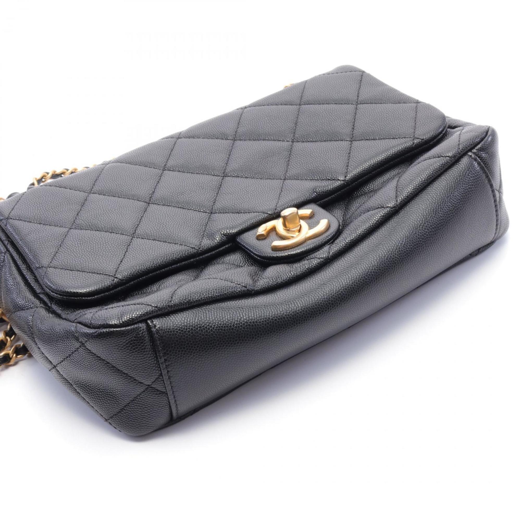 CHANEL Matelasse Shoulder Bag Caviar Skin (Grained Calf) Women's Black AS4890