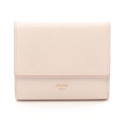 CELINE Small Trifold Wallet Leather Women's Pink 10B573BEL