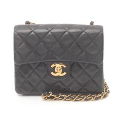 CHANEL Matelasse Shoulder Bag, Lambskin, Women's, Black