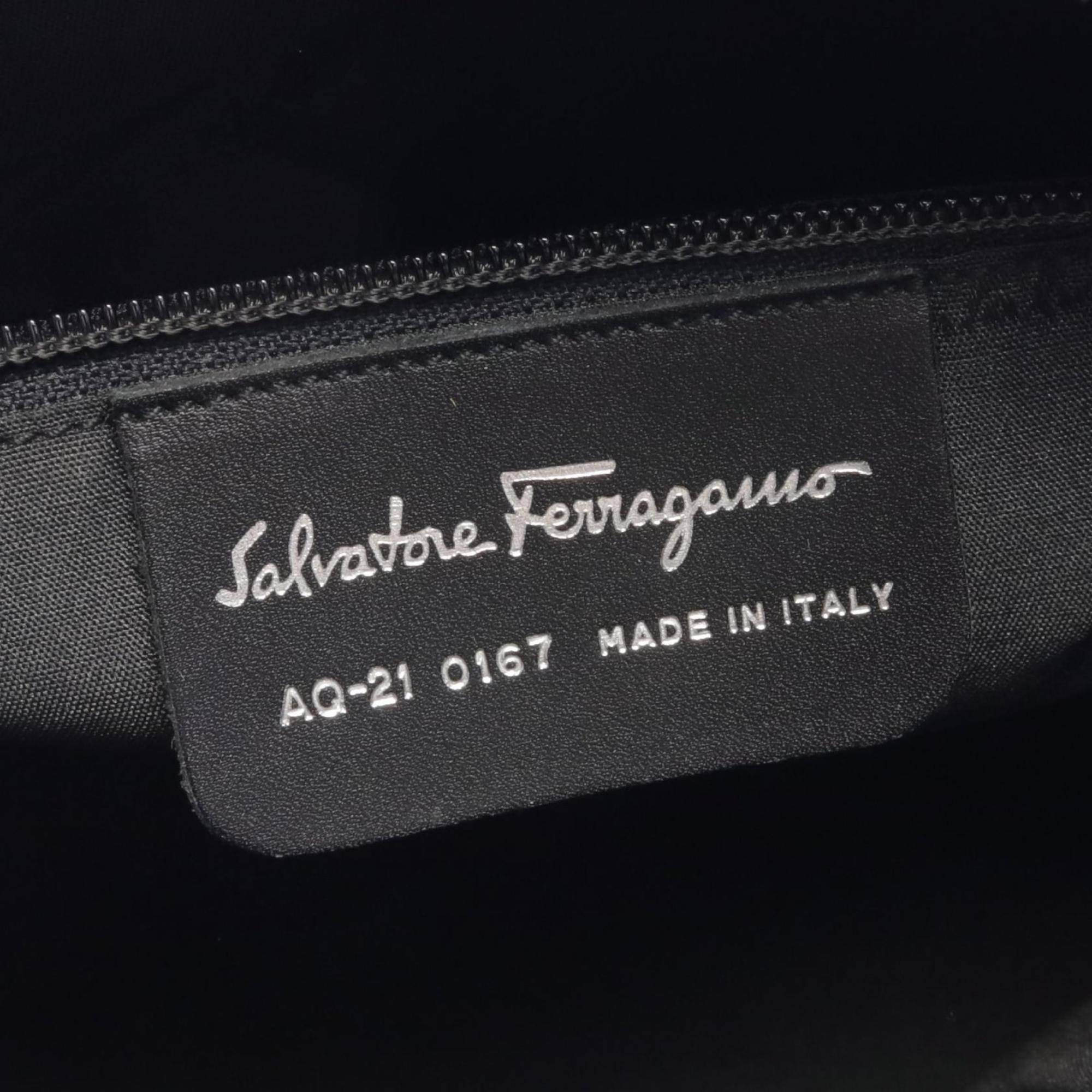 Salvatore Ferragamo Gancini handbag, leather bag, women's, black