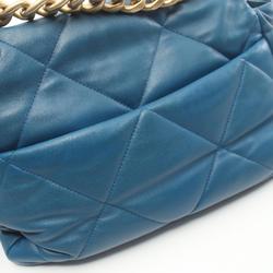 CHANEL 19 Disneuf Large Matelasse Shoulder Bag, Lambskin, Women's, Blue, AS1160