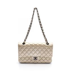 CHANEL Matelasse Double Flap Shoulder Bag Leather Women's Gold A01112