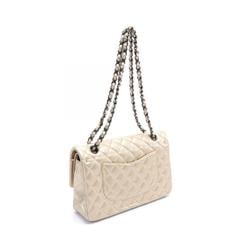 CHANEL Matelasse Double Flap Shoulder Bag Leather Women's Gold A01112