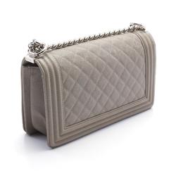 CHANEL Boy Chanel Matelasse Shoulder Bag Caviar Skin (Grained Calf) Women's Beige A67686