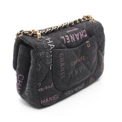 CHANEL Matelasse Shoulder Bag Denim Women's Black Multicolor