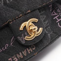 CHANEL Matelasse Shoulder Bag Denim Women's Black Multicolor