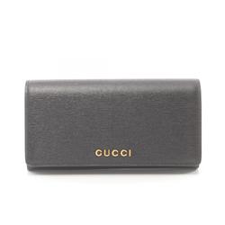 GUCCI Script Bi-fold Long Wallet Leather Women's Black 7726380OP0N1000