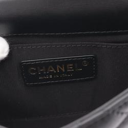 CHANEL Matelasse Small Flap Shoulder Bag, Lambskin, Women's, Black, AS4136