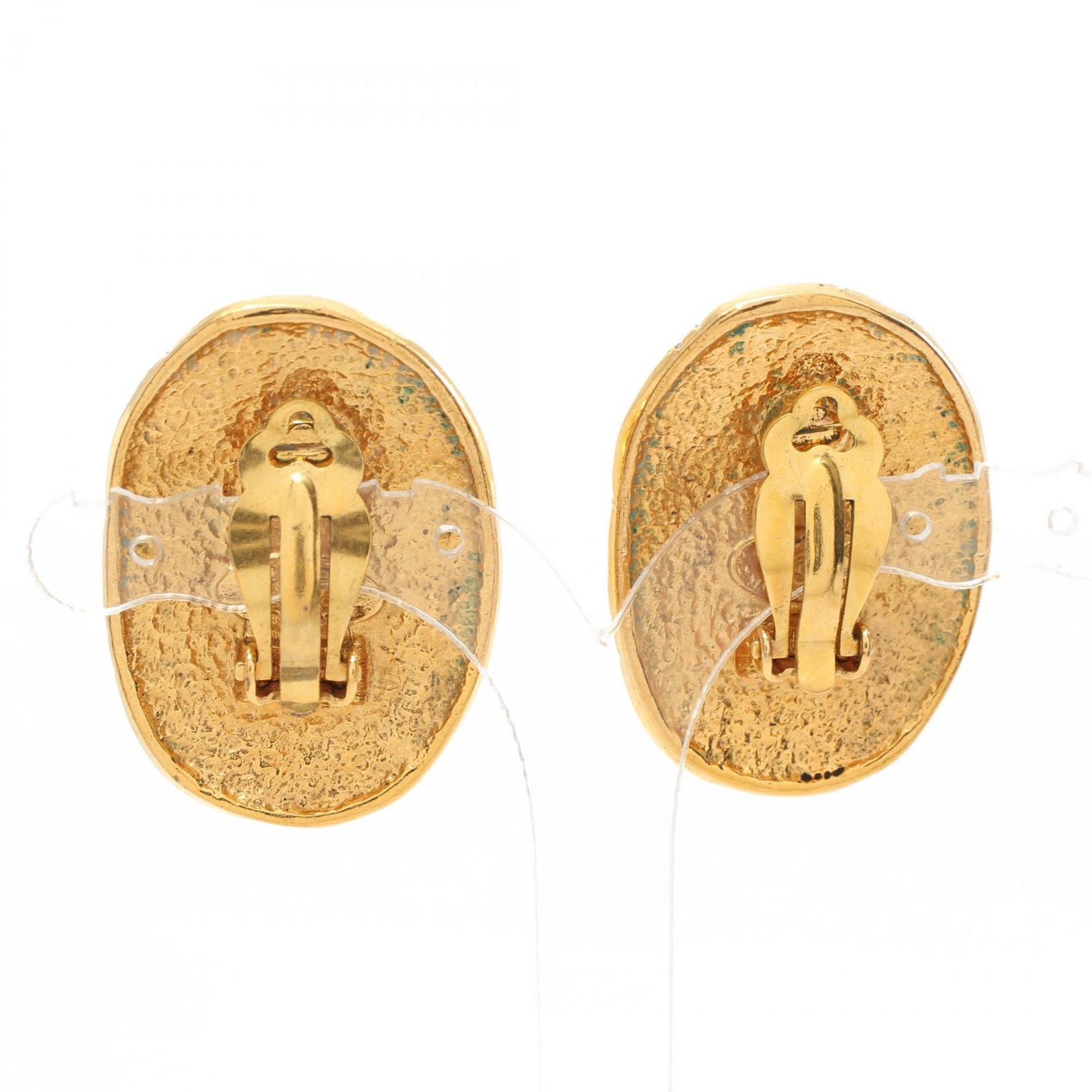 CHANEL Coco Mark Crown Earrings GP (Gold Plated) Women's Gold