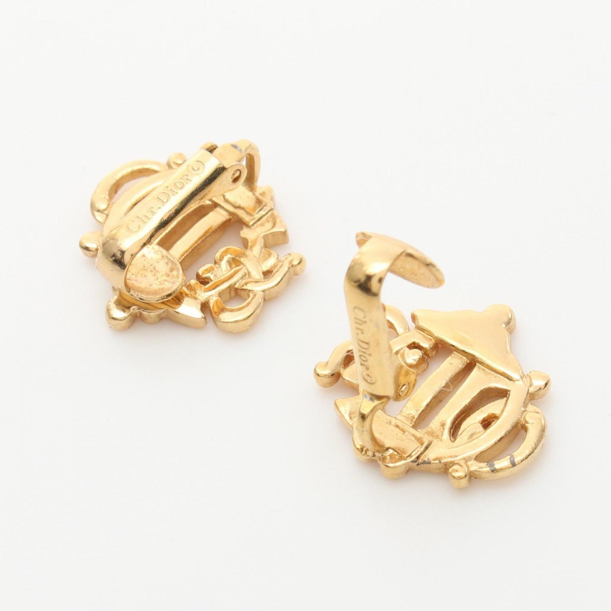 Christian Dior Dior Earrings GP (Gold Plated) Women's Gold