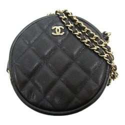 CHANEL Matelasse Chain Shoulder Bag Caviar Skin (Grained Calf) Women's Black