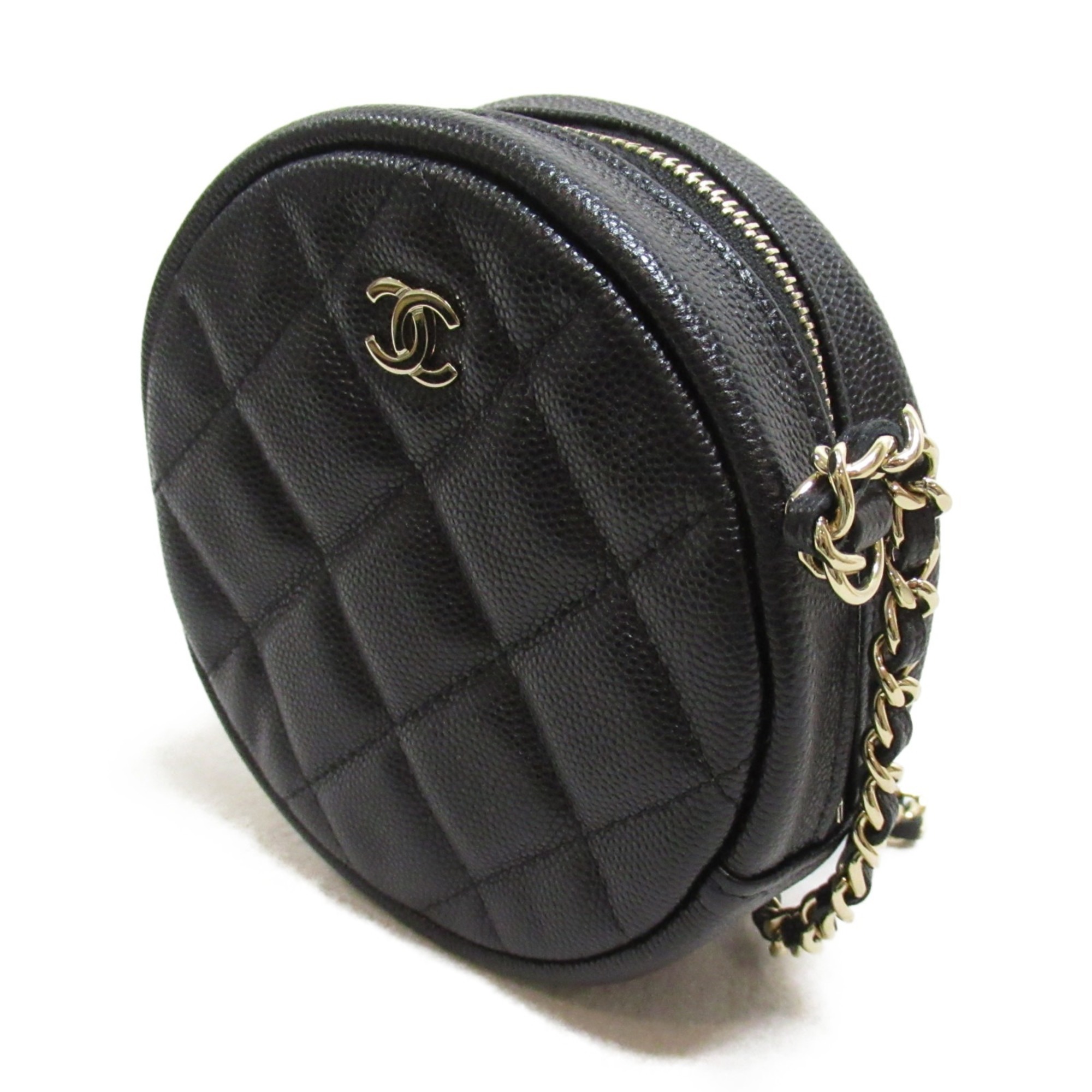 CHANEL Matelasse Chain Shoulder Bag Caviar Skin (Grained Calf) Women's Black