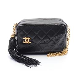 CHANEL Matelasse Shoulder Bag, Lambskin, Women's, Black