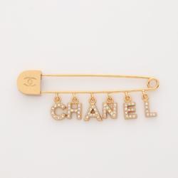 CHANEL Brooch GP (Gold Plated) Rhinestones Women's Gold 01P