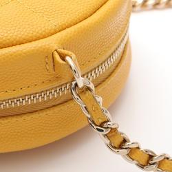 CHANEL Matelasse Classic Shoulder Bag, Caviar Skin, Women's, Yellow