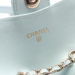 CHANEL Matelasse Belt Bag, Waist Leather, Women's, Blue, AP2427