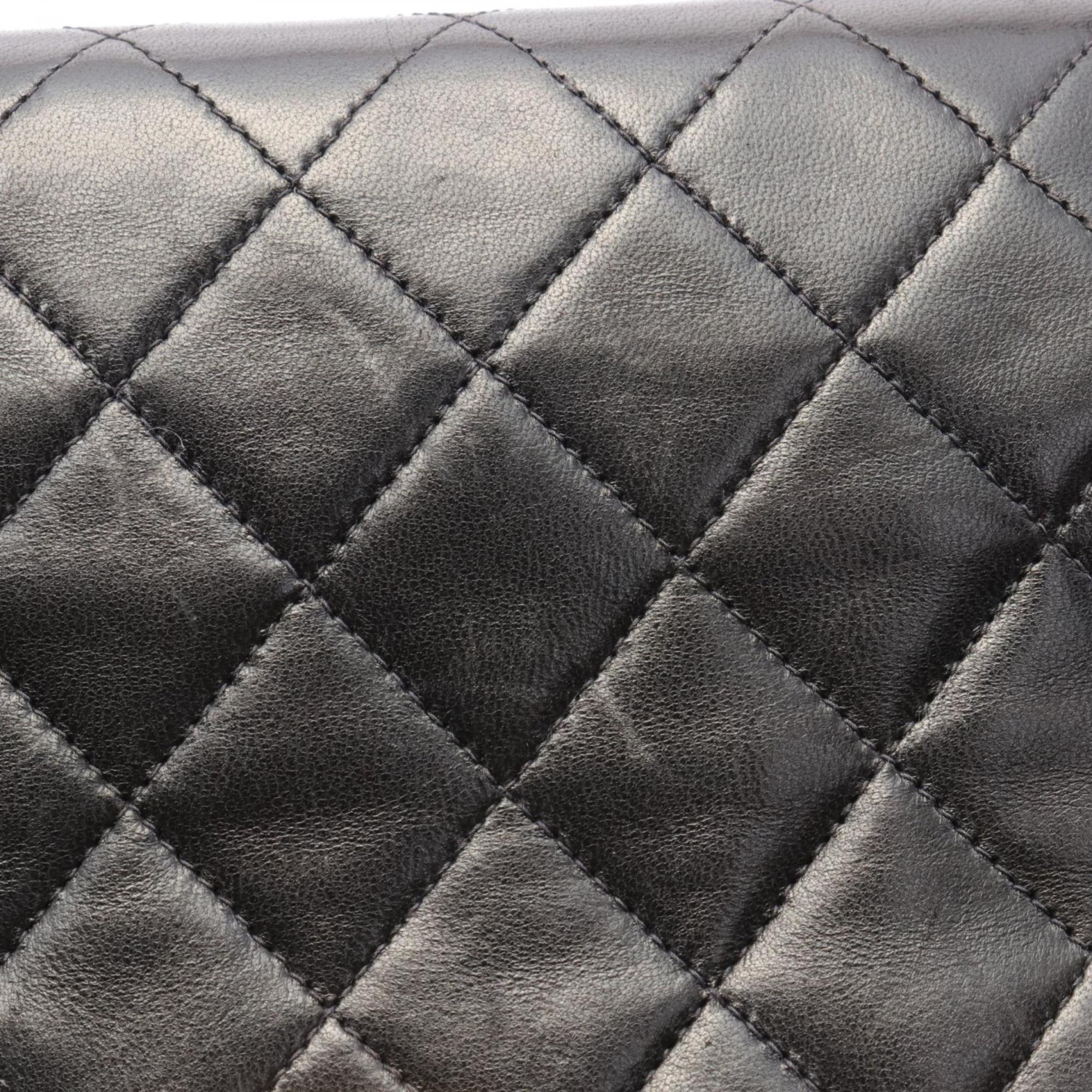 CHANEL Matelasse Coco Mark Shoulder Bag, Lambskin, Women's, Black