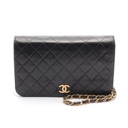 CHANEL Matelasse Coco Mark Shoulder Bag, Lambskin, Women's, Black