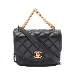 CHANEL Matelasse Shoulder Bag Leather Caviar Skin (Grained Calf) Women's Black AS0785