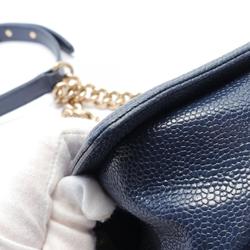 CHANEL Boy Chanel Shoulder Bag Caviar Skin Women's Navy