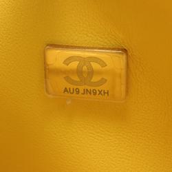 CHANEL Matelasse W-flap Shoulder Bag Caviar Skin (Grained Calf) Women's Yellow A01112