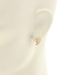 Christian Dior Dior Earrings GP (Gold Plated) Rhinestones Women's Gold Clear