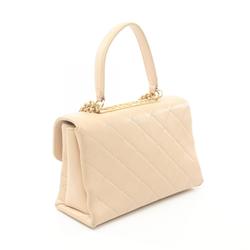 CHANEL Matelasse Handbag Bag Lambskin Women's Beige