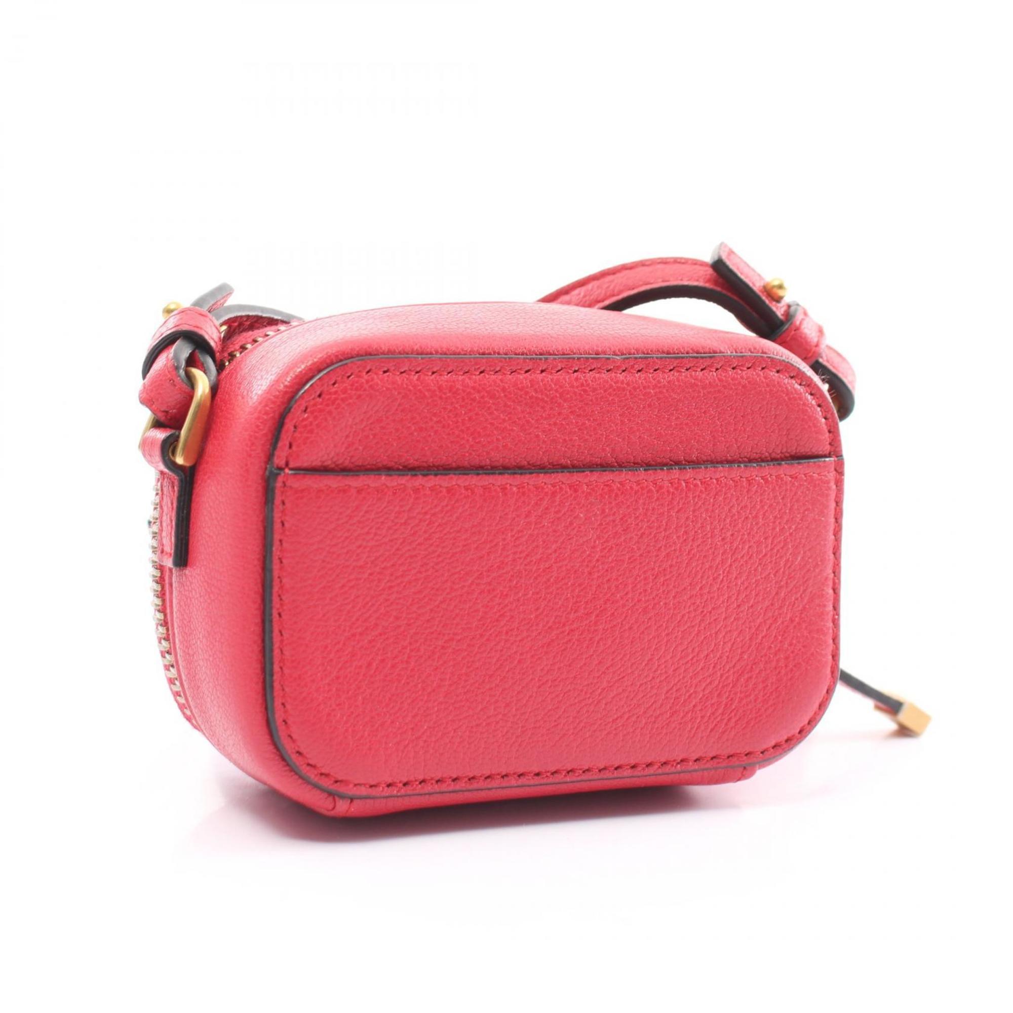 Christian Dior Dior SADDLE POUHI Saddle Pouch Shoulder Bag Leather Women's Red