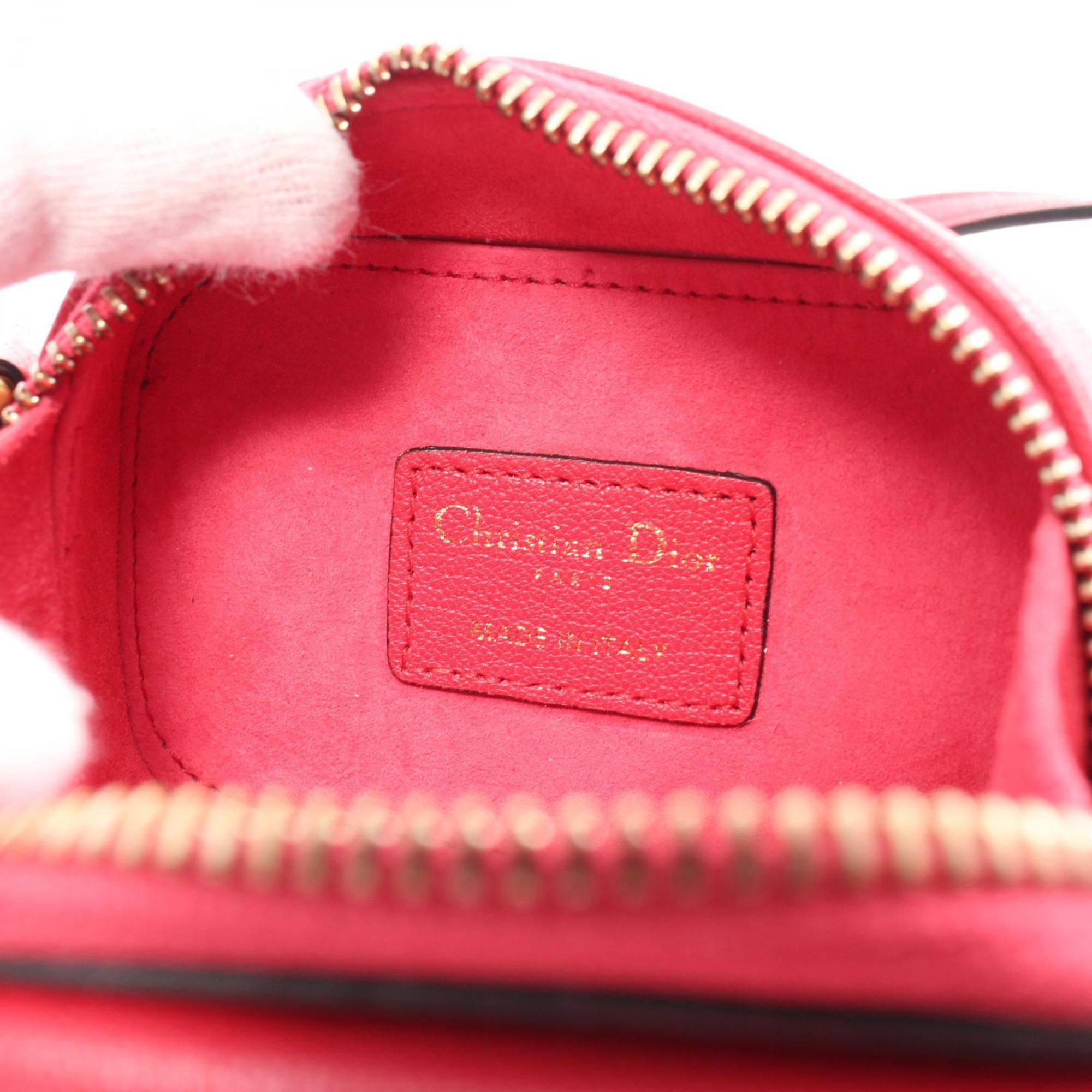 Christian Dior Dior SADDLE POUHI Saddle Pouch Shoulder Bag Leather Women's Red