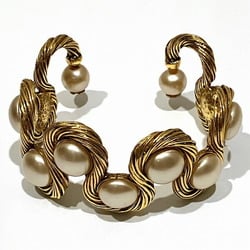 CHANEL fake pearl accessory bangle for women