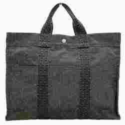 Hermes Air Line MM Black Leather Bag Tote for Men and Women