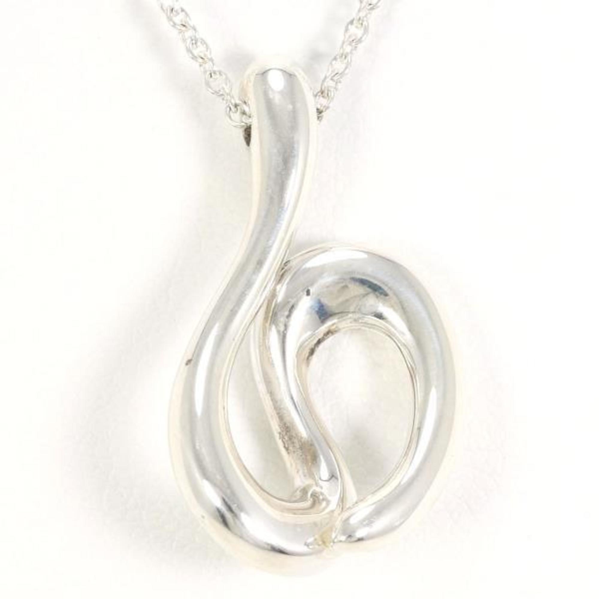 Tiffany open wave silver necklace with diamonds, total weight approx. 5.0g, 45cm