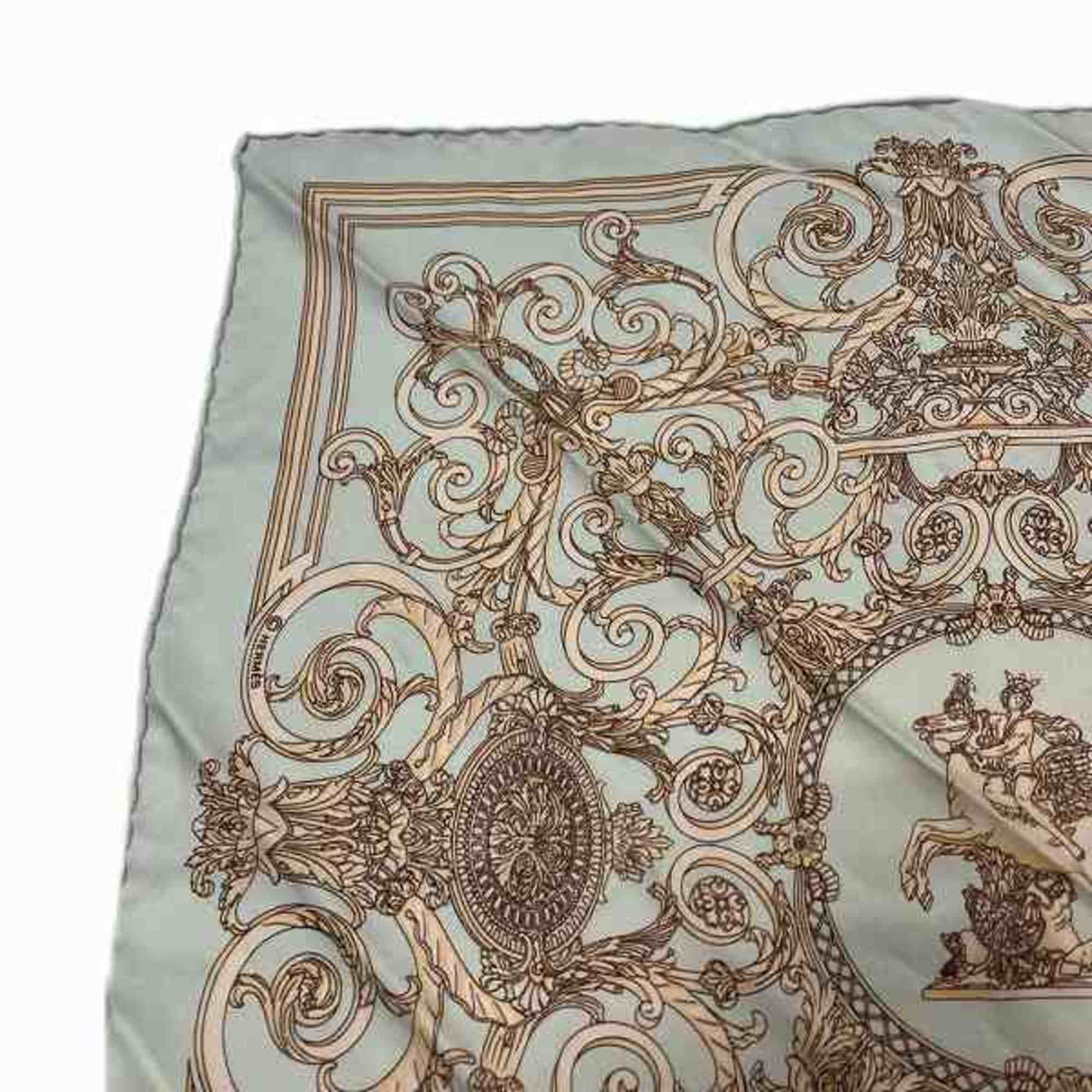 Hermes Carré 40 Tuileries Garden Mint Green Accessories Scarf Women's