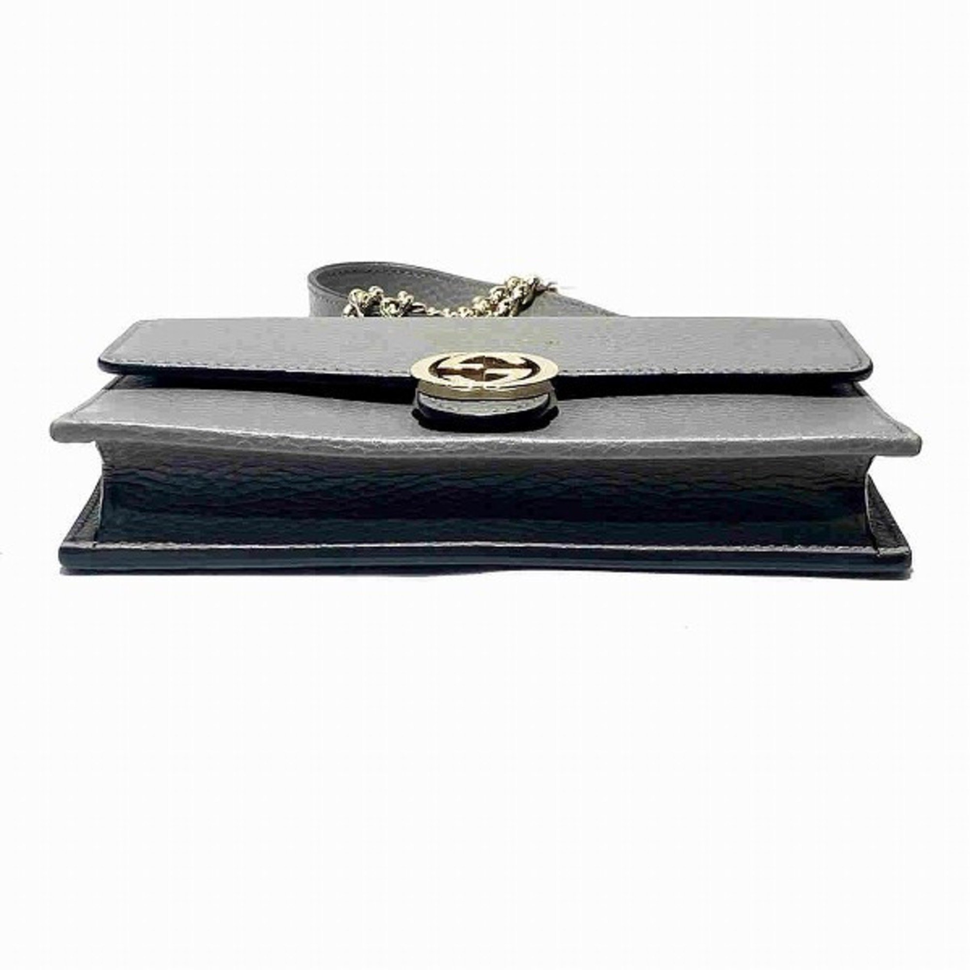 GUCCI Interlocking G Chain Wallet 510314 Long Bi-fold Women's Bag