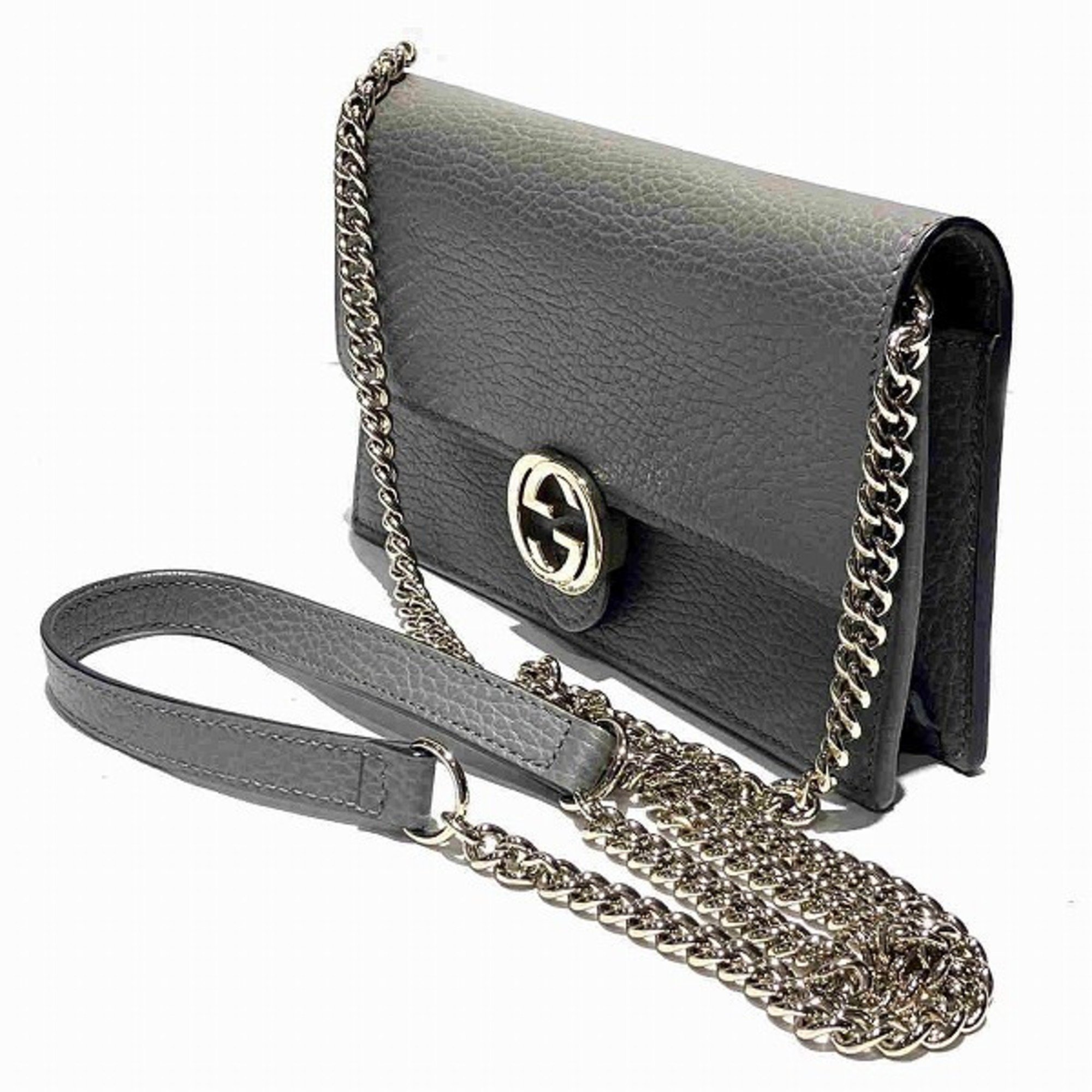 GUCCI Interlocking G Chain Wallet 510314 Long Bi-fold Women's Bag