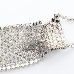 CHANEL Coco Mark Necklace Stainless Steel Rhinestone Women's Silver Clear