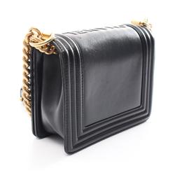 CHANEL Boy Chanel Shoulder Bag Leather Women's Black AS3018