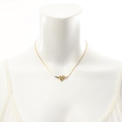 Christian Dior Dior Heart Necklace GP (Gold Plated) Rhinestone Women's Gold Clear