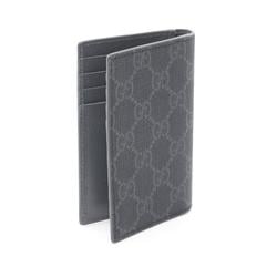 GUCCI Business Card Holder/Card Case, Coated Canvas, Men's, Gray, 768249FACQC1048