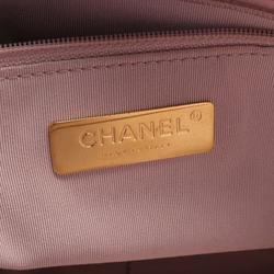 CHANEL 19 Disneuf Matelasse Shoulder Bag Leather Women's Pink AS1160