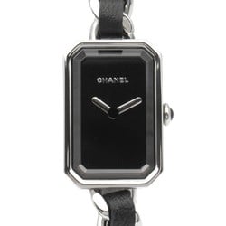 CHANEL Premiere Rock Watch Stainless Steel Leather Strap Women's Black H3749