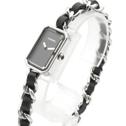 CHANEL Premiere Rock Watch Stainless Steel Leather Strap Women's Black H3749