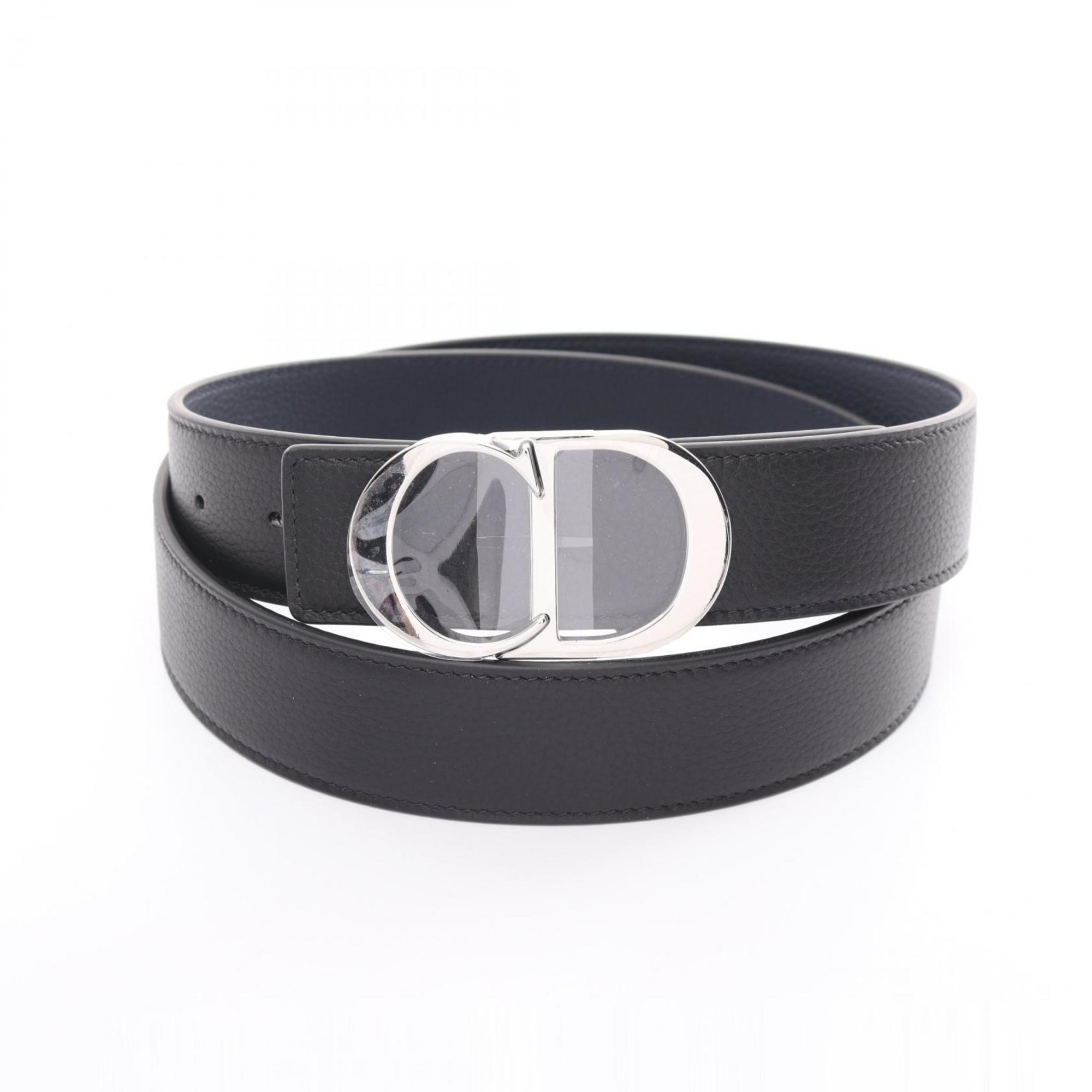 Christian Dior Dior CD Belt Clothing Leather Men's Black Navy 4371PLTAMH16Q85