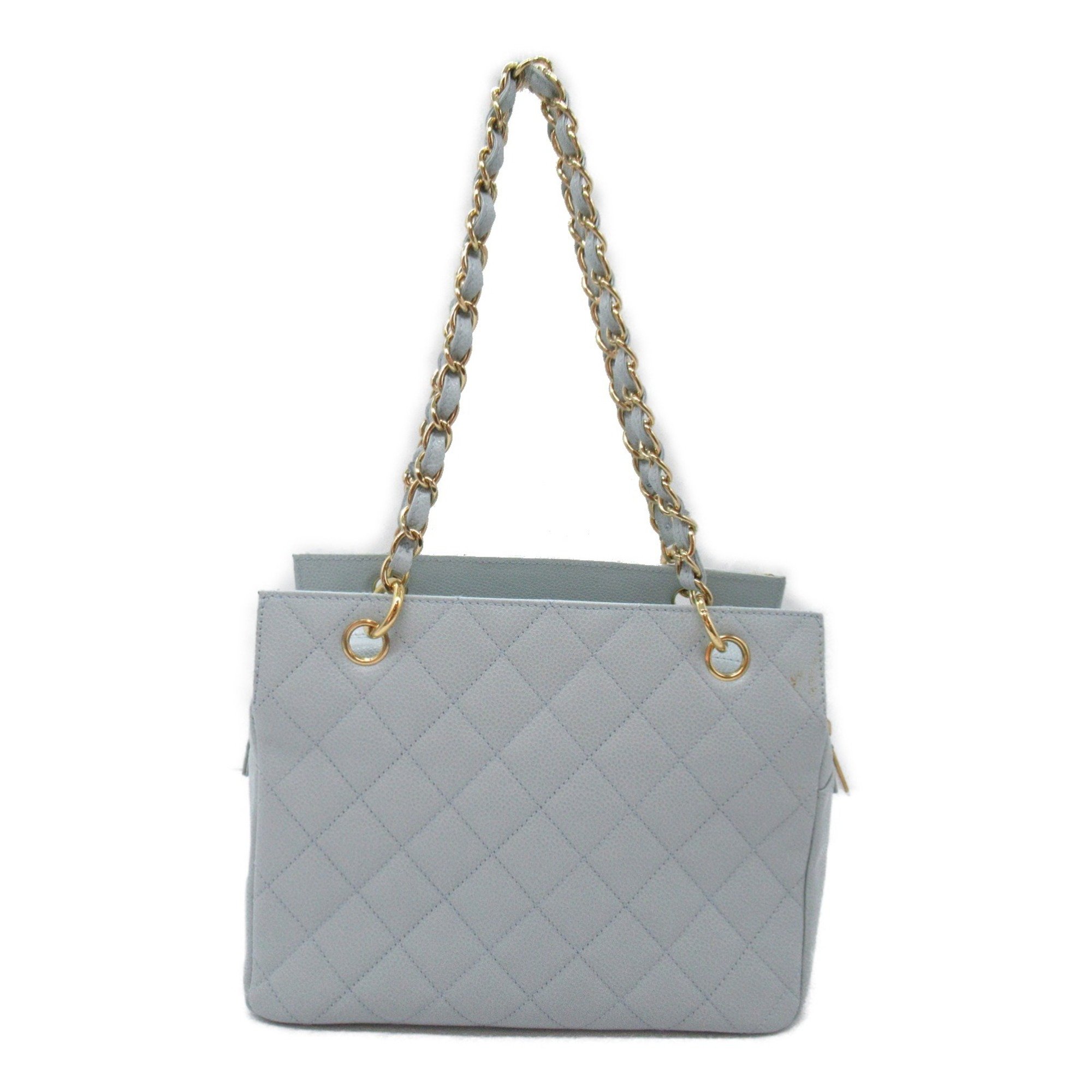 CHANEL Chain Shoulder Bag Caviar Skin (Grained Calf) Women's Blue Light