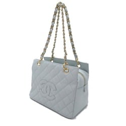 CHANEL Chain Shoulder Bag Caviar Skin (Grained Calf) Women's Blue Light