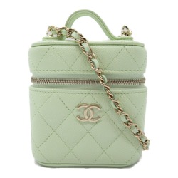 CHANEL Vanity Chain Shoulder Bag Caviar Skin (Grained Calf) Women's Green Light AP2503