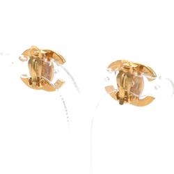 CHANEL Coco Mark Earrings GP (Gold Plated) Rhinestones Women's Gold 96A