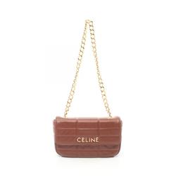 CELINE Monochrome Shoulder Bag Leather Women's Brown 111273EPZ04LU