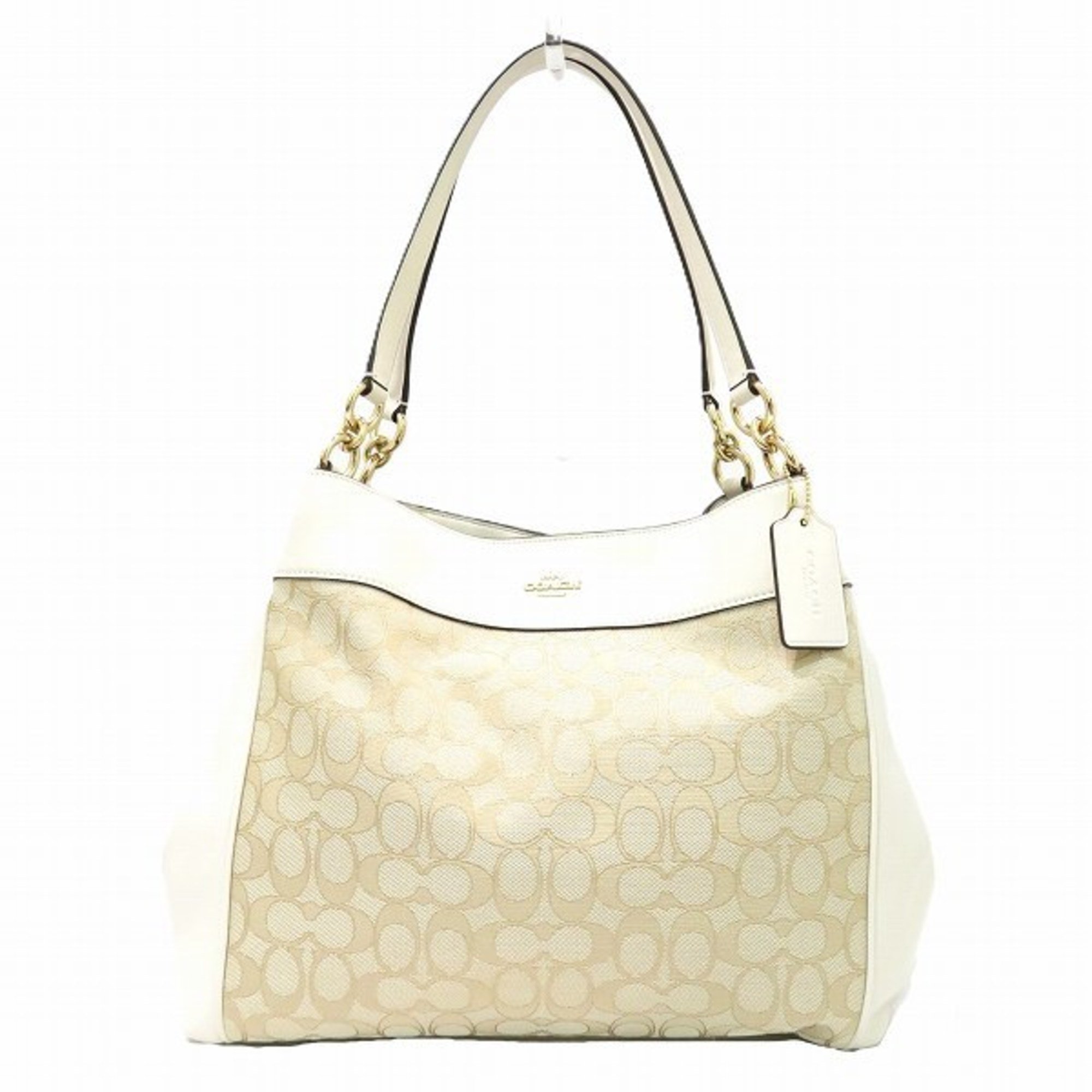 Coach COACH Signature F27579 White Bag Tote Women's